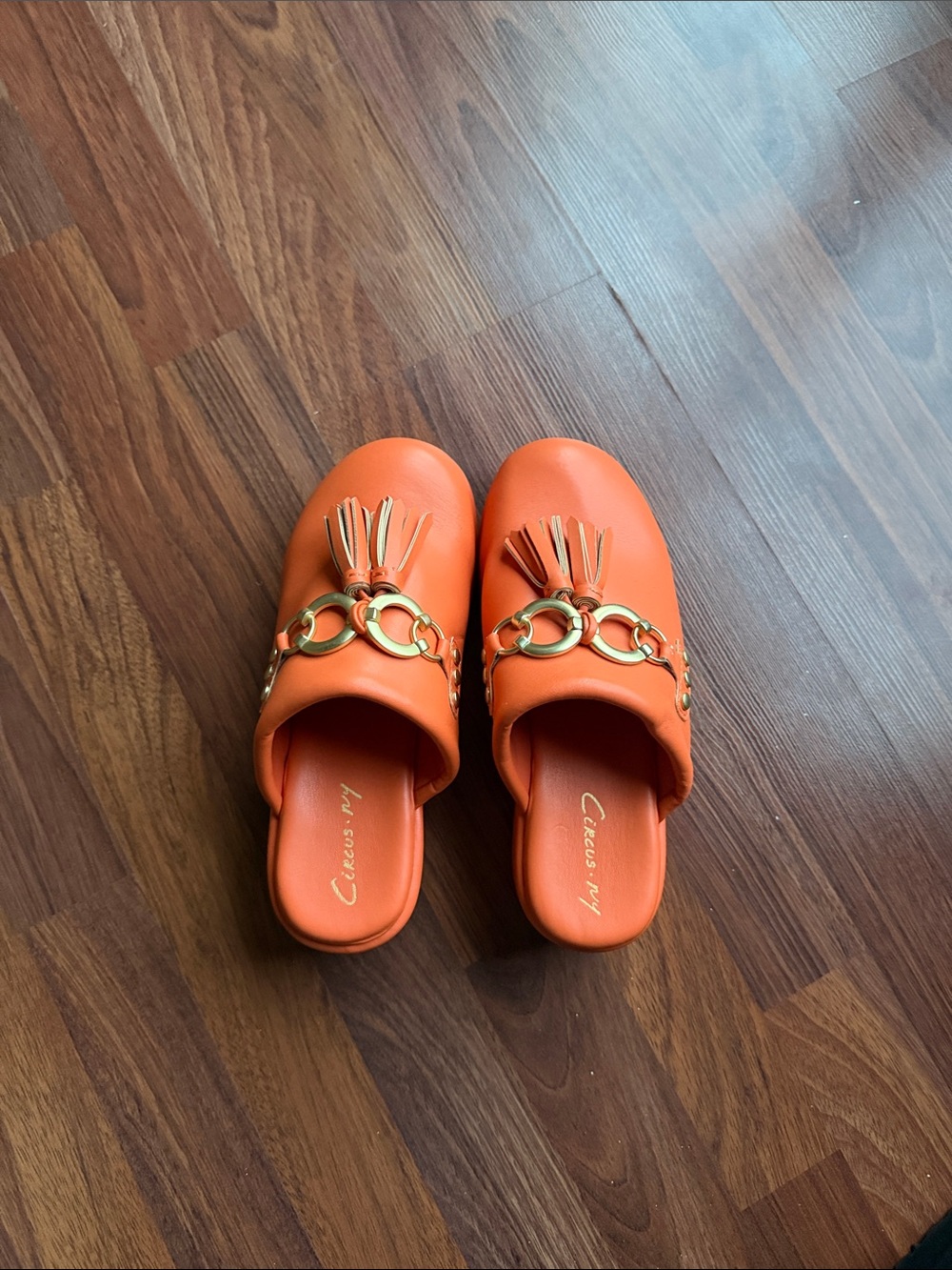 Circus by Sam Edelman Orange Tassel Chain Mules